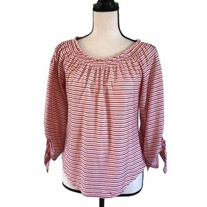 Ralph Lauren Striped Tie Sleeve Top